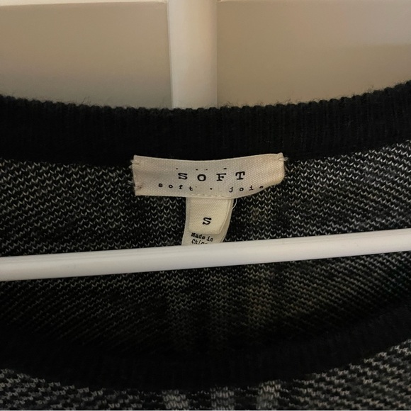 Soft Joie Black and White Long Sleeve Mixed Media Sweater Dress, Small - Picture 10 of 13